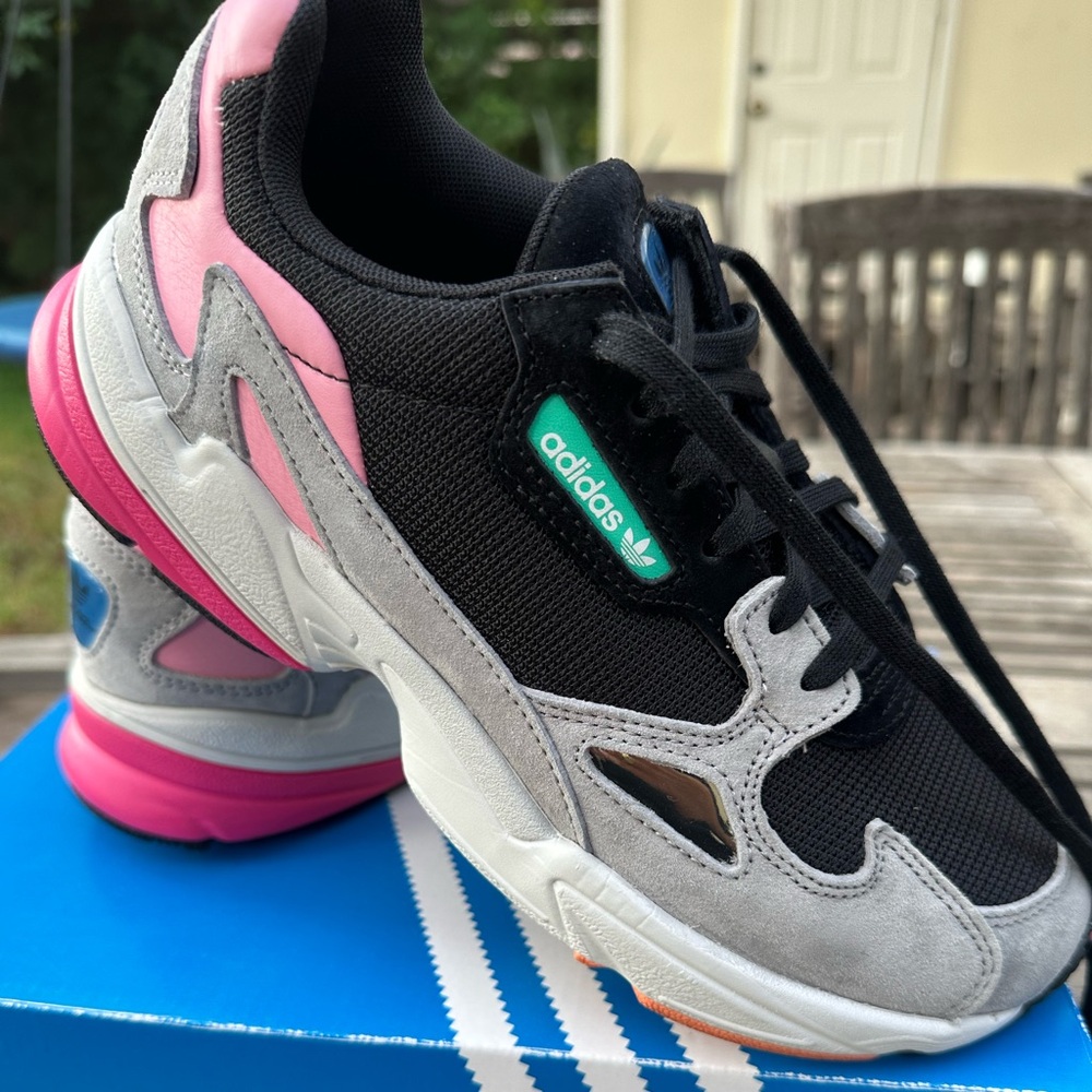 Adidas Black and Pink Chunky Sneakers